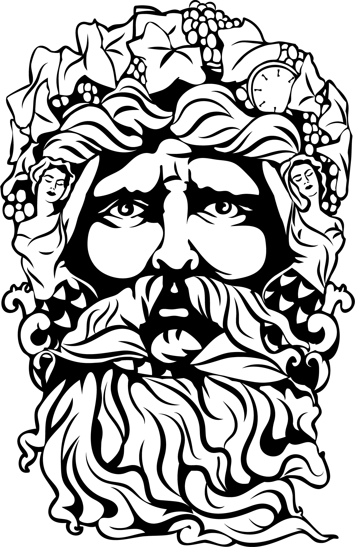 Face of Bacchus, emblem of Les Bains Guerbois
